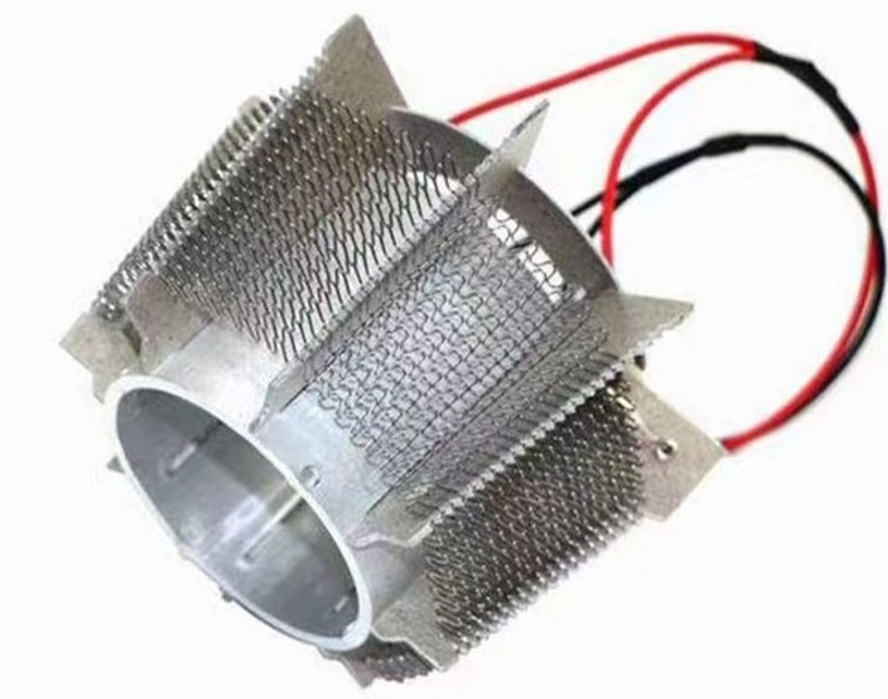 Hair dryer heating element - mica heating head with NiCr/FeCrAl sandwich structure