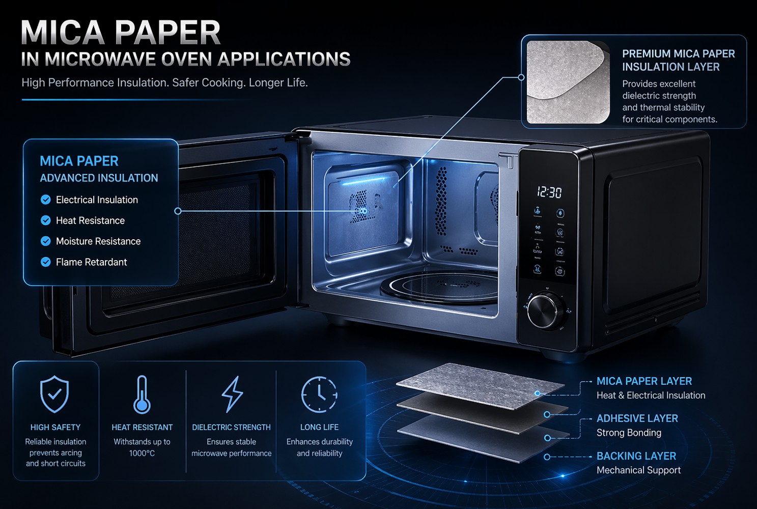 Mica insulation for household electrical appliances toaster hair dryer microwave